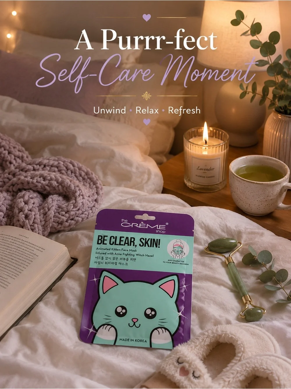The Crème Shop Be Clear, Skin! Kitten Sheet Mask | Witch Hazel